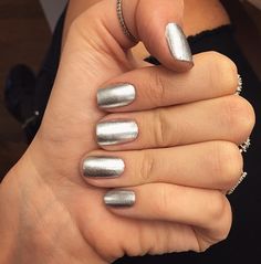 Nails On Brown Skin, Silver Spoon, Silver Nails, Silver Spoons, Mani Pedi, Silver Rings