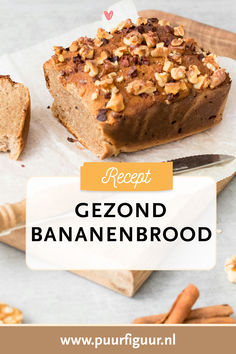 Recept voor gezond bananenbrood Brownie Muffins, Cupcake Muffins, Soul Food, Muffins, Cake