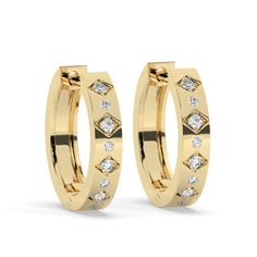 These classic 14k gold earrings feature an elegant diamond accent and beautiful engraving. Perfect for any occasion, these earrings will add a touch of sophistication to any outfit. Shop now and elevate your look with these timeless beauties. All our pieces come with Azalea Certification and Warranty document. Independent appraisals cost an additional $60. All pieces over $2,000 come with free appraisal. __________________________________________ M A T E R I A L & L E N G T H Available in 14k Ye Gold Engraving, Outfit Shop, Huggie Earrings, Huggies Earrings, Elevate Your Look, Round Brilliant, Kids Dress, Timeless Beauty, Natural Diamonds