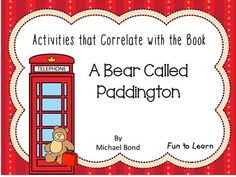 a bear called paddington book with an image of a phone booth