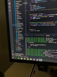 a computer screen with some code on it