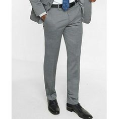 Express Mens Slim Wool Blend Oxford Suit Pant Hidden Hook Button Closure, Zip Fly Slant Hand Pockets Narrow Straight Leg 15" Leg Circumference Dry Clean Only Button Welt Back Pockets Business Straight Pants With Button Closure, Straight Pants With Button Closure For Business, Business Slim Fit Suits With Long Pants, Tailored Business Bottoms With Button Closure, Business Pants With Button Closure, Tailored Dress Pants With Button Closure, Semi-formal Slim Fit Bottoms With Button Closure, Formal Straight Dress Pants With Button Closure, Slim Fit Bottoms With Button Closure For Semi-formal Occasions