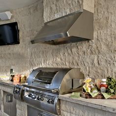 swatch Kitchen Exhaust Hood Ideas, Stainless Steel Hood Vent, Kitchen Hood Ideas, Outdoor Grill Area, Fire Magic, Kitchen Exhaust, Exhaust Hood, Outdoor Kitchen Decor, Backyard Kitchen