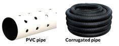 two different types of pipes are shown with the same type of pipe attached to each other