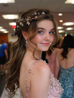 Hairstyle For Bride With Crown, Prom Hairstyles Fairy, Romantic Prom Hairstyles, Wedding Hairstyles Romantic, Prom Hairstyles Bangs, Black Hair Wedding Hairstyles, Prom Hair 2024 Medium Length, Prom Hairstyles Butterflies, Prom Hairstyles Medium