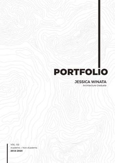 the front cover of a book with black and white lines on it, which reads portfolio