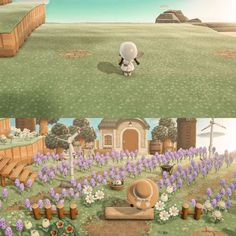 an animated scene with two different scenes in the same place