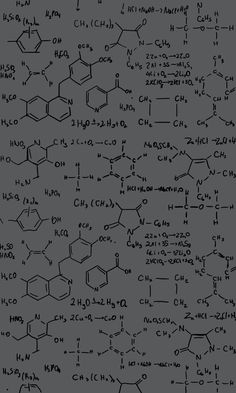 many different types of chemical structures on a gray background with black and white text that reads,