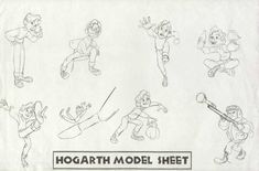 an image of cartoon character model sheet