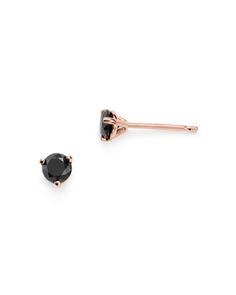 Bloomingdale's Black Diamond Stud Earrings in 14K Rose Gold, 0.50 ct. t.w. - 100% Exclusive Black Diamond Earring, Black Diamond Earrings Studs, Black Diamond Studs, Pretty Ear Piercings, Black Diamond Earrings, Diamond Stud Earrings, Diamond Stud, Black Rose, Diamond Earrings Studs