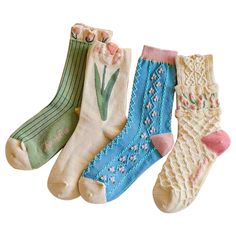 PRICES MAY VARY. 【Suitable Size】Our cute floral socks for women are designed to fit shoe sizes 5 to 9, suitable for your feet. 【High Quality Fabric】This floral socks is made of 80% combed cotton/15% polyester/5% spandex, soft and comfortable,and the socks will not shrink or fade after multiple washes,Suitable for all seasons. 【Floral Patterns Design】Show your style with our casual yet beautiful floral patterns,Whether you're running errands or relaxing at home,The floral pattern can be easily ma Embrodery Socks, Gardening Socks, Moomin Party, Cute Socks Aesthetic, Girly Cottagecore, Ruffle Pattern, Floral Socks, Work Socks, Cute Womens