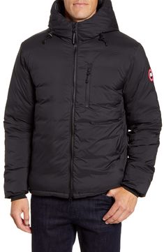 Deliciously warm down insulates a hip-length quilted jacket outfitted with single-hand adjustable drawcords at the hood and hem for custom comfort. Highly compressible, it stuffs into its own interior pocket, making it easy to pack along with you. Style Name:Canada Goose Lodge Packable Windproof 750 Fill Power Down Hooded Jacket. Style Number: 5791378. Waterproof Down Hooded Jacket, Waterproof Down Hooded Jacket With Long Sleeves, Down Outerwear With Drawstring Hood For Outdoor Activities, Black Nylon Quilted Jacket For Outdoor, Outdoor Down Outerwear With Drawstring Hood, Black Down Quilted Jacket For Outdoor, Quilted Jacket Outfit, Canada Goose Mens, Warm Down