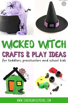 halloween crafts and play ideas for toddlers, preschoolers and school kids to make