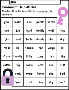 a printable worksheet with words and pictures