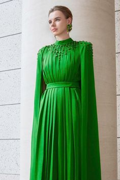 Halcyon Cape Pleated Silk Floor Length Dress | MEAN BLVD Elegant Green A-line Gown, Floor-length Gown With Pleated Bodice For Formal Occasions, Floor-length Gown With Pleated Bodice For Formal Events, Luxury A-line Maxi Dress For Formal Occasions, Silk Maxi Dress With Pleated Back For Party, Elegant Green A-line Evening Dress, Luxury Evening A-line Maxi Dress, Luxury Maxi Dress With Pleated Bodice For Formal Occasions, Luxury Maxi Dress With Pleated Bodice For Formal Events