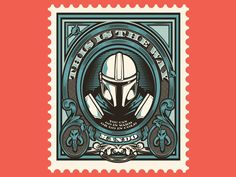 a stamp with a star wars poster on it