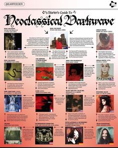 a poster with some pictures on it and words in the bottom right corner that say,'deddassical deathwave '