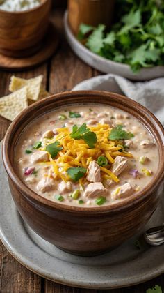 🍷 Light Casual Creamy White Chicken Chili Healthy