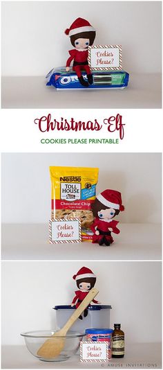 christmas elf cookies printables are on the shelf