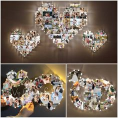 a collage of photos with the word love spelled out in multiple letters and surrounded by lights