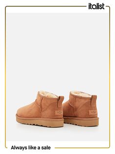 Sheepskin. Round toe. Slip-on style. Logo patch to the rear. Pull-tab at the heel. Shearling lining. Rubber sole. Color: BrownComposition: 20% Leather, 80% Twinface Sheepskin Boots, Ugg Shoes, Luxury Boutique, Valentino Garavani, Shoe Brands, Patch Logo, Slip On Sneaker, Shoes Flats, Christian Louboutin