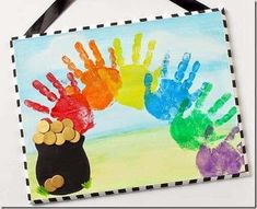 this is an easy art project for kids to do with their handprints and paint