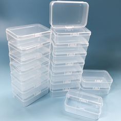 plastic storage containers stacked on top of each other