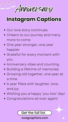 an info sheet with the words anniversary and congratulations