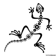 a black and white drawing of a frog with dots on it's back legs