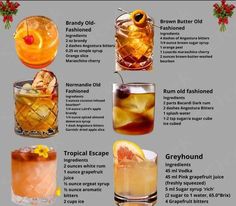 the different types of alcoholic drinks are shown in this poster, which includes oranges and lemonade