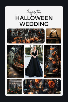 Halloween Wedding Theme
Orange & Black Wedding Theme
Plunging V-Neck Black Wedding Dress
A-Line Black Wedding Dress Black Burgundy And Burnt Orange Wedding, Black And Orange Wedding Theme, Black And Orange Wedding, Halloween Wedding Theme, Halloween Wedding Decor, Orange Decorations, Halloween Wedding Decorations, Orange Wedding Themes, Elegant Wedding Dresses