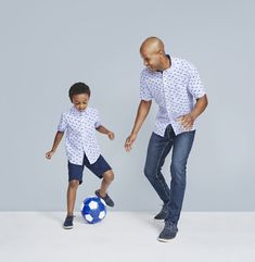 Boys to men. Match with Dad in all-matching shirts and shoes. Matching Shirts, Wardrobe