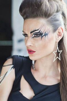 Glam Rock Hairstyles, Rock Star Makeup, Rocker Makeup, Rockstar Hairstyles, Rock And Roll Hair, Rock Star Hair, Rockstar Costume, Rocker Costume