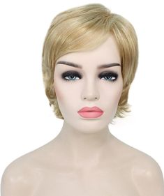 Alexis - Straight Kanekalon Synthetic Fiber Full Wig, 11 in, Strawberry Blonde Strawberry Wig, Wispy Bangs, Full Wigs, Strawberry Blonde, Face Framing, Snap Backs, Bangs