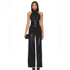 Brand New. Pit To Pit 14.75”. Waist 11”. Inseam 32” 95% Polyester, 5% Spandex Black Sparkle Jumpsuit, Glamorous V-neck Cocktail Jumpsuit, Luxury V-neck Fitted Jumpsuit, Cocktail Jumpsuit, Chic Black Non-stretch Jumpsuit/romper, Missguided Jumpsuit Black, Grey Trench Coat, Belted Romper, Wrap Romper