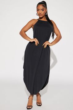 Available In Sage, Black, And Ruse. Maxi Dress High Neckline Sleeveless Ruched Scoop Hem Stretch 82% Modal 18% Polyester Imported | Samara Maxi Dress in Black size XL by Fashion Nova Curve Dresses, Samara, Mens Activewear, Matching Dresses, High Neckline, Black Maxi Dress, Set Dress, Jumpsuit Dress, Fashion Nova