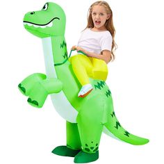 PRICES MAY VARY. 【Happy & Fun Dinosaur For Kids 】: Wear this inflatable dinosaur costume kids for Halloween festivities! It looks as you are riding the Tyrannosaurus Rex all dinosaurs dreaded, the king of the reptiles. Live out your desire to ride a dinosaur and make the level of joy on Halloween exponentially increase. 【Blow Up Dinosaur Costume Kids Size】: Velociraptor costume fits 4-6Y/7-10Y (2.6-3.9FT/3.10-4.6FT) tall boys and girls. The waistband drawstring is adjustable, tighten it to keep Blow Up Dinosaur Costume, Dinosaur Costume Kids, Velociraptor Costume, Funny Kid Halloween Costumes, Halloween Costumes For Boys, Inflatable Dinosaur Costume, Inflatable Dinosaur, Costumes For Boys, Dino Costume