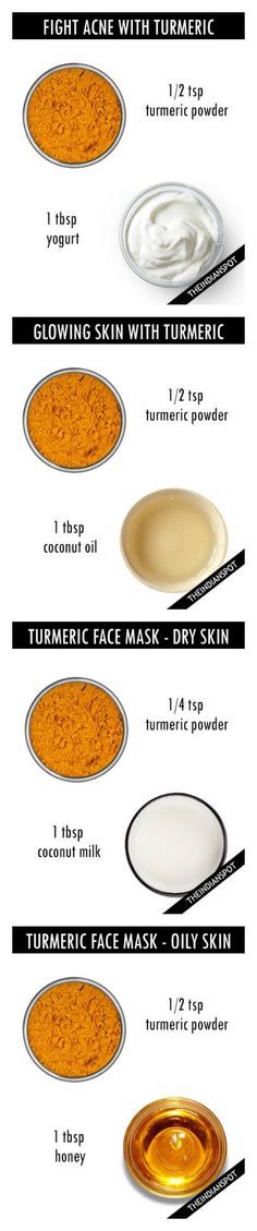 I want to try mixing all of these into 1 & maybe adding an egg white More Turmic Face Mask, Dry Skin Face Mask, Obličejové Masky, Turmeric Face Mask, Diy Kosmetik, Oil Skin, Beauty Remedies, Acne Remedies, Homemade Face