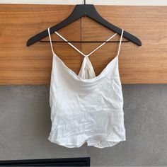 Size: S Color: White Condition: Nwt Smoke Free Home & Pett Free White Cami Tank Top For Night Out, White Casual Camisole For Night Out, White Camisole Crop Top For Night Out, White Camisole Top For Night Out, White Cami Top For Night Out, Chic White Camisole For Night Out, Zara White Cami Top, Zara White Cami Tank Top, Zara White Camisole Top