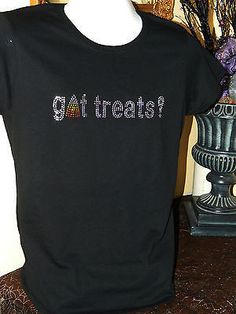 Halloween Fall Rhinestone Candy Corn Got Treats? T-Shirt  Trick or Treat women/misses/plus Rhinestone Designs, Candy Corn, White Tee