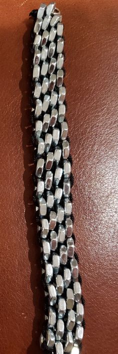 Peyote 4 rows of hex nut is a great gift.  Bold and beautiful is sure to make a fashion statement. Hex Nut Bracelet, Nut Bracelet, Hex Nut, Bold And Beautiful, Fashion Statement, The Row, Jewelry Bracelets, Great Gifts, Beaded Bracelets