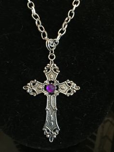 Large tibetan silver cross on chunky chain  18in 20in 22in 24in long cross s 2.5in x 1.5in silver plated chain and a lobster claw fastening clasp Silver Cross Jewelry For Halloween, Gothic Silver Jewelry With Chunky Chain, Silver Gothic Jewelry With Chunky Chain, Silver Gothic Chunky Chain Jewelry, Metal Cross Pendant Necklace With Chain, Metal Cross Necklace With Chain, Metal Cross Necklace With Chain Pendant, Silver Cross Pendant Jewelry For Halloween, Punk Style Silver Cross Pendant Jewelry