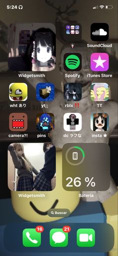 an iphone screen with various icons on it