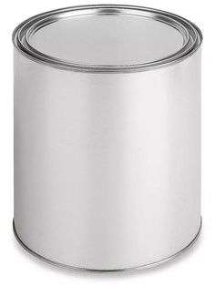 an empty tin can on a white background