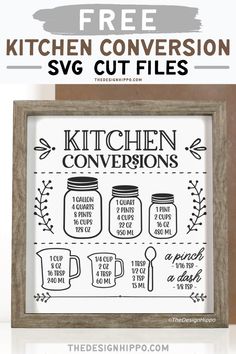 the free kitchen conversation svg cut files are perfect for cutting and decorating mason jars