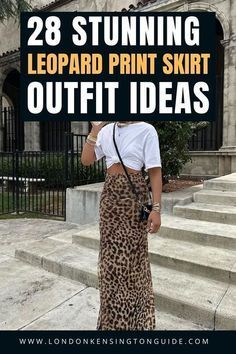 Leopard Print Pencil Skirt Outfit, Styling A Leopard Print Skirt, How To Style A Leopard Print Skirt, Leaped Print Skirt Outfit, Style Leopard Skirt, Maxi Leopard Skirt Outfit, How To Style Leopard Skirt, Leopard Print Skirt Outfits, Leopard Silk Skirt Outfit