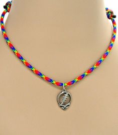 SYF Skull Lightning Bolt Necklace Paracord Adjustable Fits Youth to Adults Grateful Dead Many Colors Patterns 7195 - 13 #syf #stealyourface #skull Lightning Bolt Necklace, Grateful Dead, Lightning Bolt, Paracord, Color Patterns, Charm Necklace, Jewelry Necklaces, Unique Jewelry