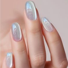 Cat Eye Nails Polish, Milky Nails, Short Fake Nails, Nagel Tips, White Acrylic Nails, Short Nails Art, Short Square Acrylic Nails, Cat Eye Nails, Glass Nails