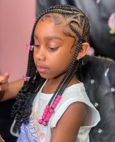 Braids 2023, Girls Braided Hairstyles Kids, Toddler Braided Hairstyles, Black Kids Braids Hairstyles, Hairstyles For Black Kids, Lil Girl Hairstyles, Kid Braid Styles, Fesyen Rambut