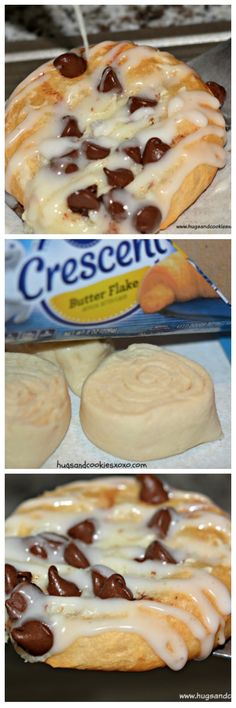 two pictures showing the process of making an ice cream sandwich